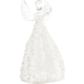 Vánoční dekorace Anděl sklo čirý 12cm