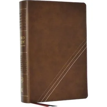 KJV, Word Study Reference Bible, Leathersoft, Brown, Red Letter, Comfort Print - Thomas Nelson