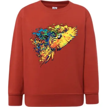 Chlapecká mikina detska_klasicka_levna_mikina_zluty_papousek Barva: Red - červená, Dětská bavlněná trička JHK: XL