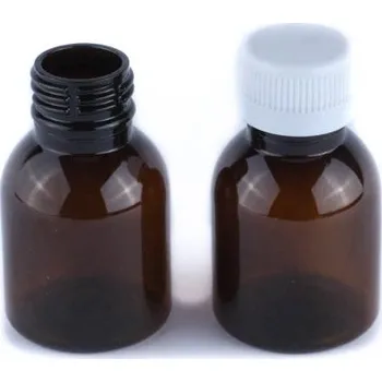 PET Lahvička 50 ml - Hnědá s uzávěrem 1 ks