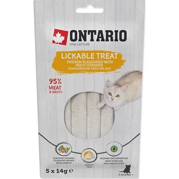 Volný čas ONTARIO lízací pochoutka kuřecí ochucená multivitaminem 5x14g