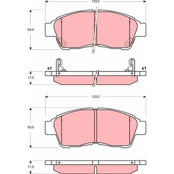 Brzdová destička Sada brzdových destiček, kotoučová brzda TRW GDB3300