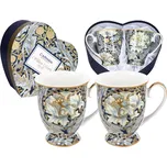 Carmani® Carmani - Porcelánové hrnky WILLIAM MORRIS na stopce v dárkové krabičce ve tvaru srdce -2*300 ml