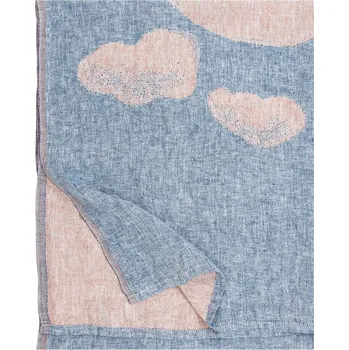 Lapuan Kankurit Lněný ručník Hietsu, skořicově modrý, Rozměry 95x180 cm