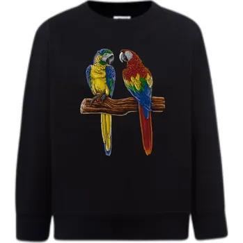 Chlapecká mikina detska_klasicka_levna_mikina_zamilovani_papousci Barva: Black -černá, Dětská bavlněná trička JHK: XS