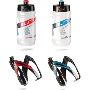 Košík na láhev Elite Kit Ceo košík černý/modrý+láhev Corsetta čirá/modrá 17504