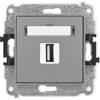Elektrická zásuvka KARLIK Zásuvka USB AA 2.0 Barva: Matná šedá