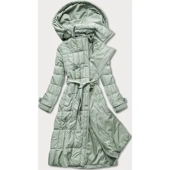 Dámský kabát Klasický dámský prošívaný kabát v pistáciové barvě (AG2-J83) odstíny zelené S (36)