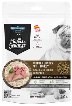 Pamlsek pro psa Mediterranean Natural Dog Tapas Gourmet Snack Chicken/Turkey 190 g