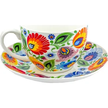 Folkstar Hrnek s podšálkem 220ml v boxu bílá