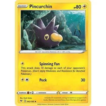Sběratelská karetní hra Pokémon karta Pincurchin 062/185 - Vivid Voltage