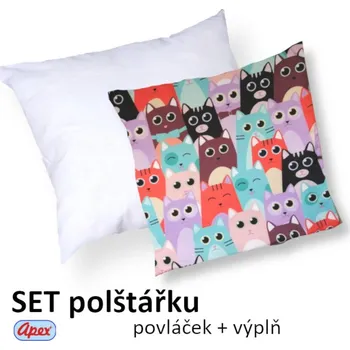 Polštář Apex® Povláček na polštářek Apex Microtop - Mici - Polštářek s výplní (100% pes kuličkové duté vlákno)
