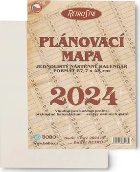 Kalendář BOBO Plánovací roční mapa skládaná Retro 2024