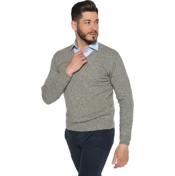 Pánský svetr Duuree.cz Kašmírový svetr Cristiano Barva: Tmavě šedá, Velikost: L