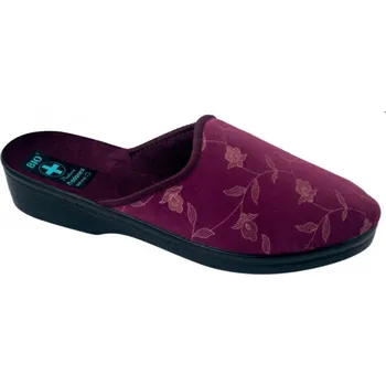 Dámské pantofle Dámské pantofle přezůvky ADANEX bio 18565 vínové s květy uzavřená špička velikost: 38