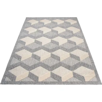 Koberec Moderní koberec Cansas - geometrické tvary 1 - krémový/šedý Rozměr koberce: 80x150 cm