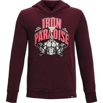 Chlapecká mikina Dětská sportovní mikina přes hlavu Under Armour PJT RCK HM GYM RVL HDY K červená 1373629-600 - YM | UK 13 | US 14