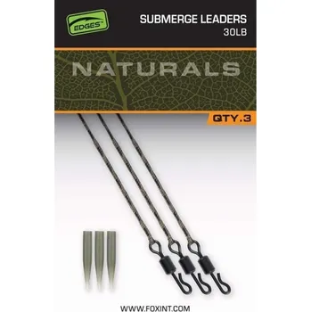 Sada návazců Naturals Submerge Leaders 30lb 3ks Fox