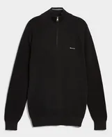 GANT Cotton Pique Halfzip černý