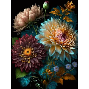 Diamantové malování Diamantové malování - Rozkvetlé květiny č. 1111 - 65x85cm