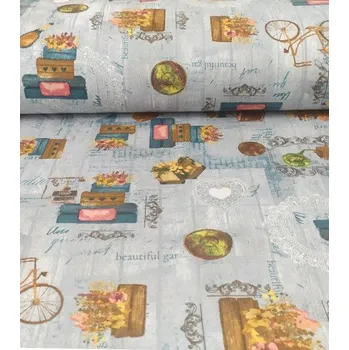 Loneta dekorační látka retro kolo | RTex