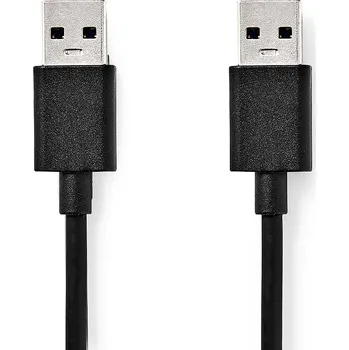 Datový kabel NEDIS USB kabel | USB 3.2 Gen 1 | USB-A Zástrčka | USB-A Zástrčka | 5 Gbps | Poniklované | 2.00 m | Kulatý | PVC | Černá | Box