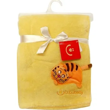 Dětská deka s 3D aplikací TYGŘÍK žlutá 76x102 cm Bobobaby