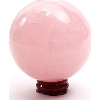 Drahý kámen Magieprirody.cz Růženín koule 74 mm 568 g přírodní kámen + dřevěný podstavec #B144