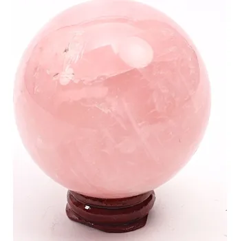 Drahý kámen Magieprirody.cz Růženín koule 65 mm 384 g přírodní kámen + dřevěný podstavec #B113