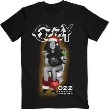 Pánské oblečení Merch Ozzy Osbourne: Ozzy Osbourne Unisex T-shirt: Ozz Bless Us All (large) L