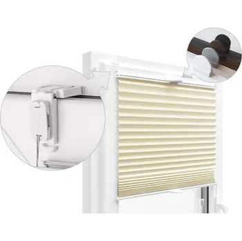 Roleta ZEBRA-SHOP PLISSÉ LUX / DOLOMIT / SVĚTLE KRÉMOVÝ MELÍR / PD300 Šířka plissé v cm: 30, KAT: B 111-150 cm