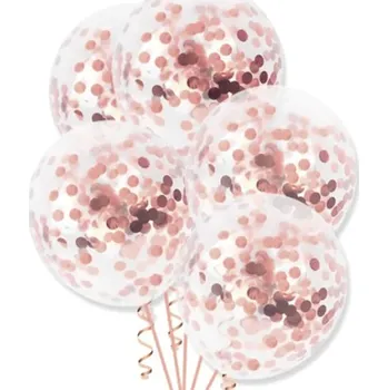 Balónek Party Pal Balonky s konfetami rosegold 4 ks