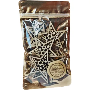 Vánoce Ex Herbis AHDL Vánoční ozdoby dřevěné Hvězda 8 ks