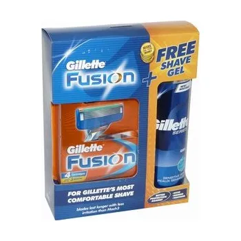 Péče o vousy GILLETTE *GS FUSION M Náhradní břity+Gel 200ml