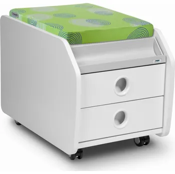 Zásuvkový kontejner Kontejner Mayer Leader bílý - polštář zelený s kruhy