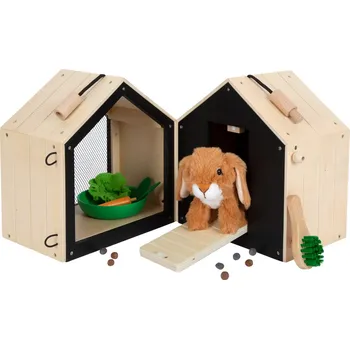 plyšák Small Foot Plyšový králík v králíkárně s výběhem 13 cm