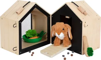 Plyšová hračka Small Foot Plyšový králík v králíkárně s výběhem 13 cm