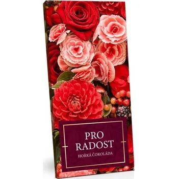 Čokoláda Pro radost (červené květy) - Hořká čokoláda 60% 100g