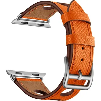 Řemínek na hodinky X-SITE Řemínek pro Apple watch kožený 42/44/45/49mm oranžový