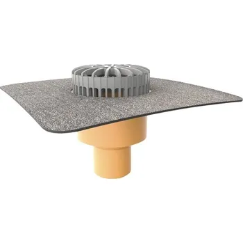 Kanalizační potrubí Svislá terasová vpust TOPWET s integrovanou bitumenovou manžetou, DN 110