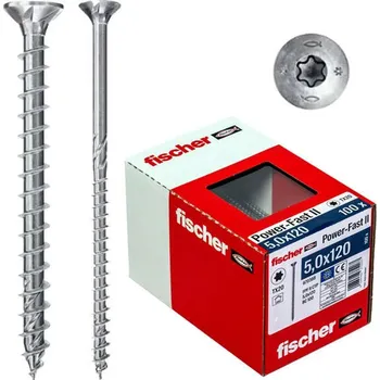 Spojovací materiál FISCHER Vrut do dřeva - 5x120/70mm 50ks Tx20