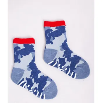 ABS ponožky capáčky YO SKA0020 PROTISKLUZOVÉ šedé maskáčové velikosti ponožek: 14-15 ( EUR vel. 20-22)