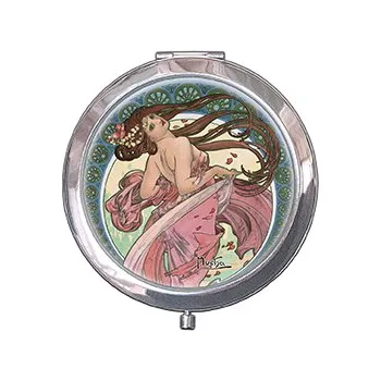 Kosmetické zrcátko Plumeria Plu - Kosmetické zrcátko Alfons Mucha, Arts Dance - 7 cm