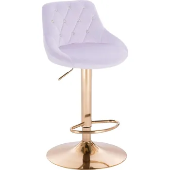 Barová židle Barová židle Kvam Diamonds velur na zlatém talíři - světlý šeřík