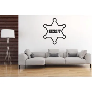 Samolepící dekorace Lepy.cz Samolepka na zeď Sheriff Velikost (šířka x výška): 35x40cm, Barevná varianta: Světle hnědá
