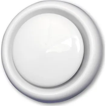 Větrací mřížka Anemostat odvodní d100 mm talířový ventil s těsněním - bílá - MIKAWI 14-0367