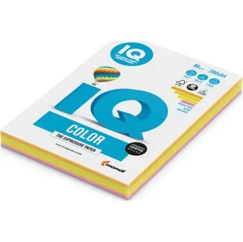 Barevný papír Barevný papír IQ Color A4 - mix 4 neonových barev, 80 g/m2, 200 listů