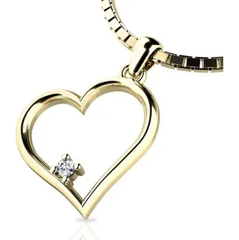 Přívěsek Dámský přívěsek žluté zlato 585/1000 zirkon srdce 10875-ZL-ZIR bez řetízku