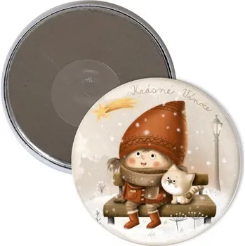 Dekorativní magnet Magnet s potiskem Vánoční hvězda - magnet