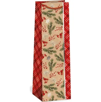 Dárková taška ARGUS Papírová dárková VÁNOČNÍ taška "NATUR" (přírodní) T3, Šípky